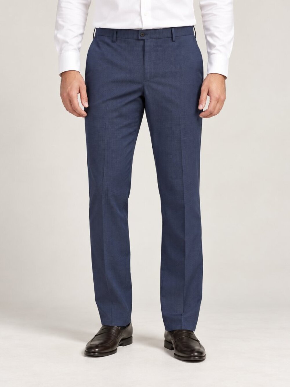Ralph Ralph Lauren Navy Micro Check Stretch Dress Pants 36x30